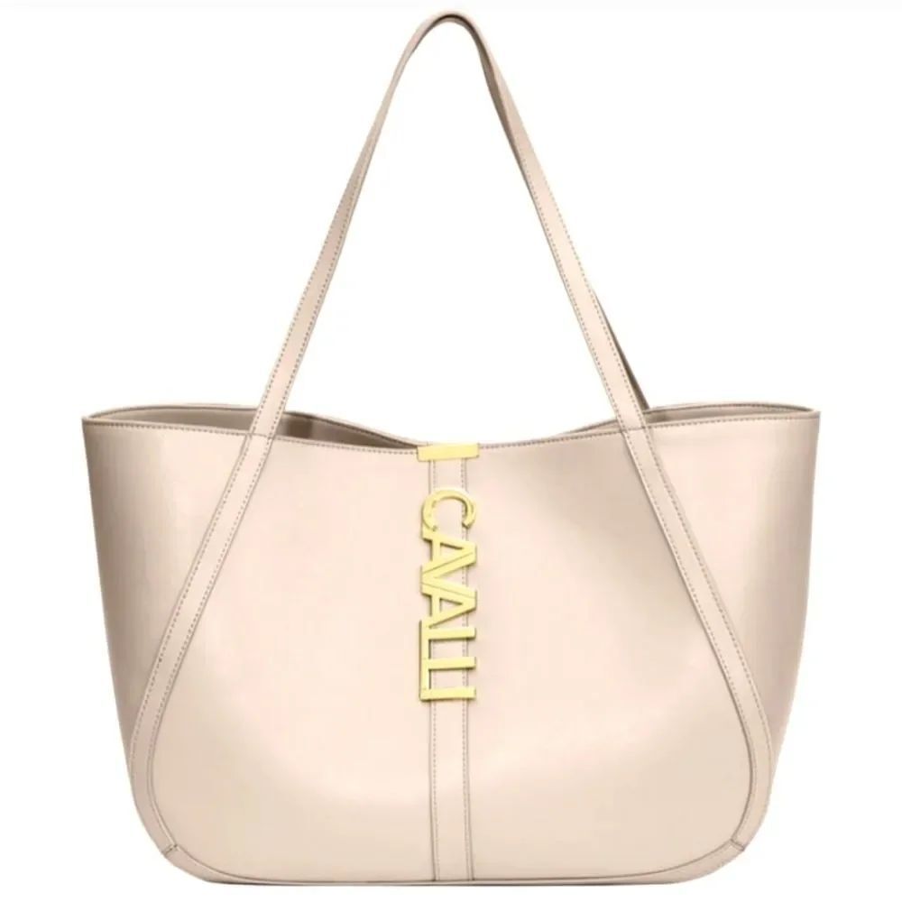 Cavalli Class Cream Tote Bag
